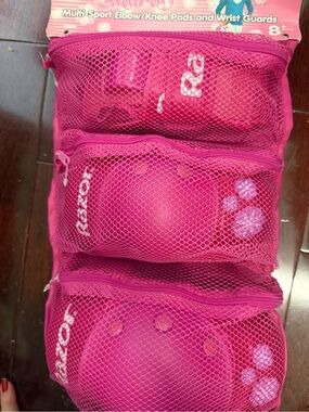 New Razor Kids Pink Multi-Sport Elbow Knee Wrist Protective Pad Set